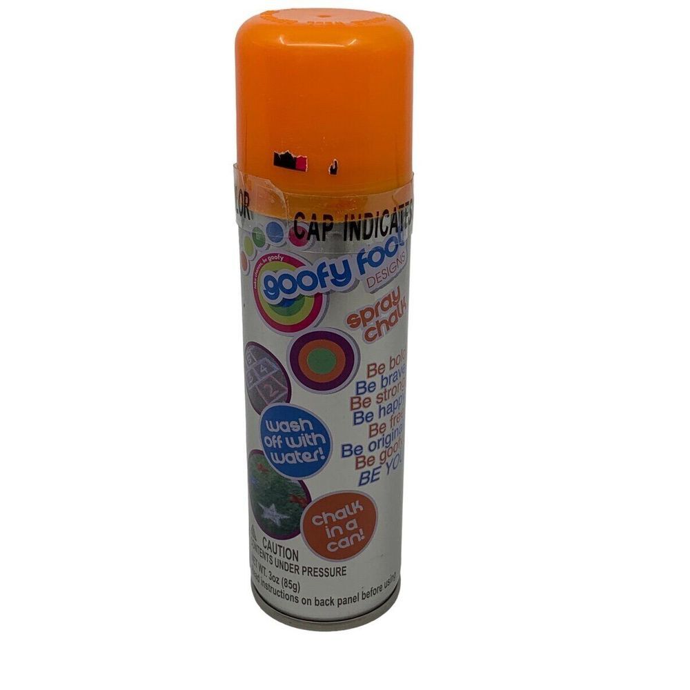 Goofy Foot Spray‎ Orange Chalk In A Can 3oz Wash Off With Water Sealed